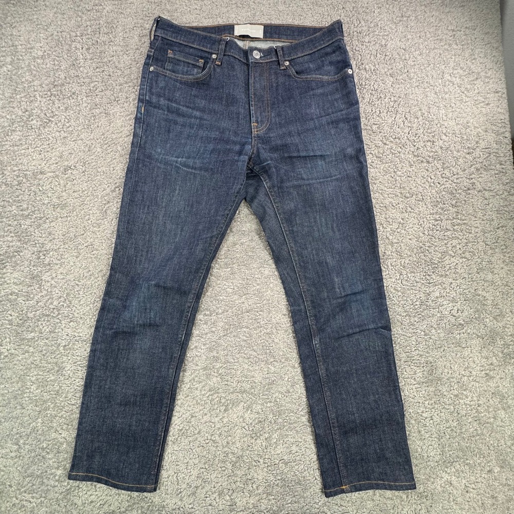 Everlane Mens Slim Fit Dark Wash Indigo Stretch Denim Jeans‎ 31x30 RN139393